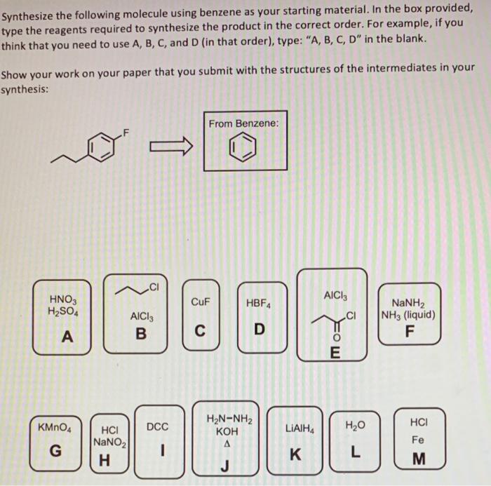 Solved Synthesize The Following Molecule Using Benzene As | Chegg.com