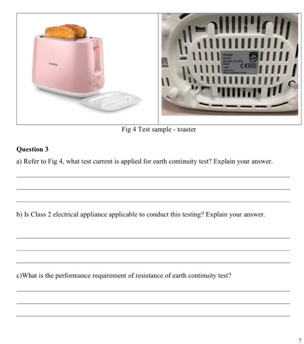 Solved CERE Fig 4 Test sample - toaster Question 3 a) Refer