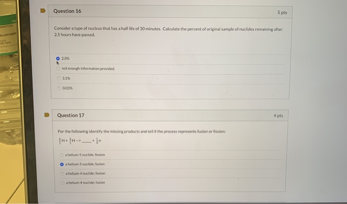 Solved Question 16 5 Pts Consider A Type Of Nucleus That Has