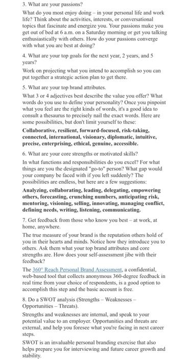 10-Step Personal Branding Worksheet Your personal | Chegg.com