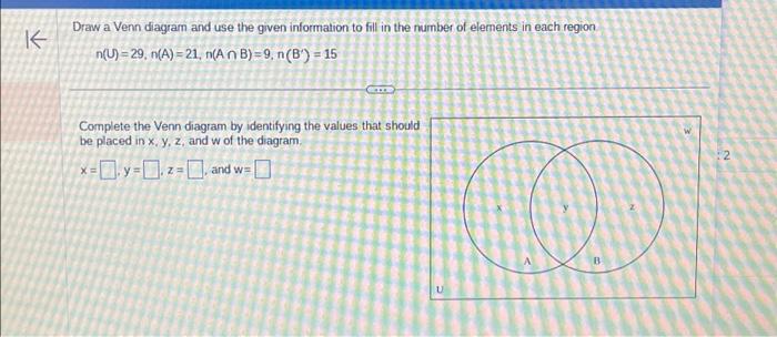 Solved K Draw a Venn diagram and use the given information | Chegg.com