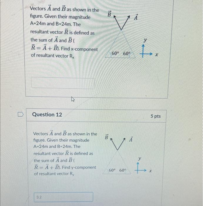 Solved Vectors A and B as shown in the figure. Given their | Chegg.com