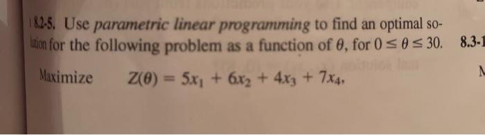 Solved 182-5. Use parametric linear programming to find an | Chegg.com