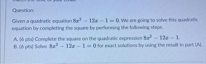 x2 8x 12 0 quadratic equation