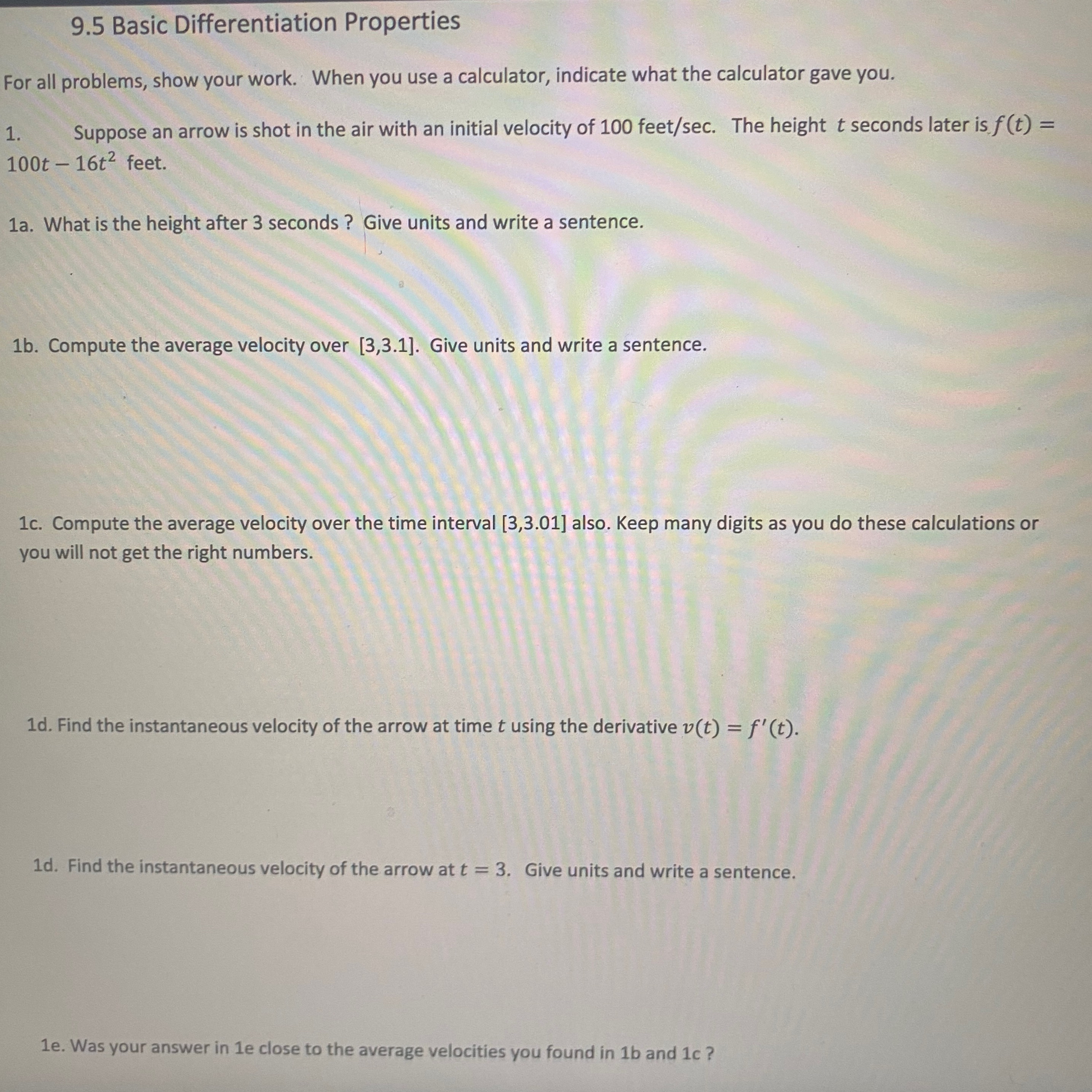 Solved 9.5 ﻿Basic Differentiation PropertiesFor all | Chegg.com