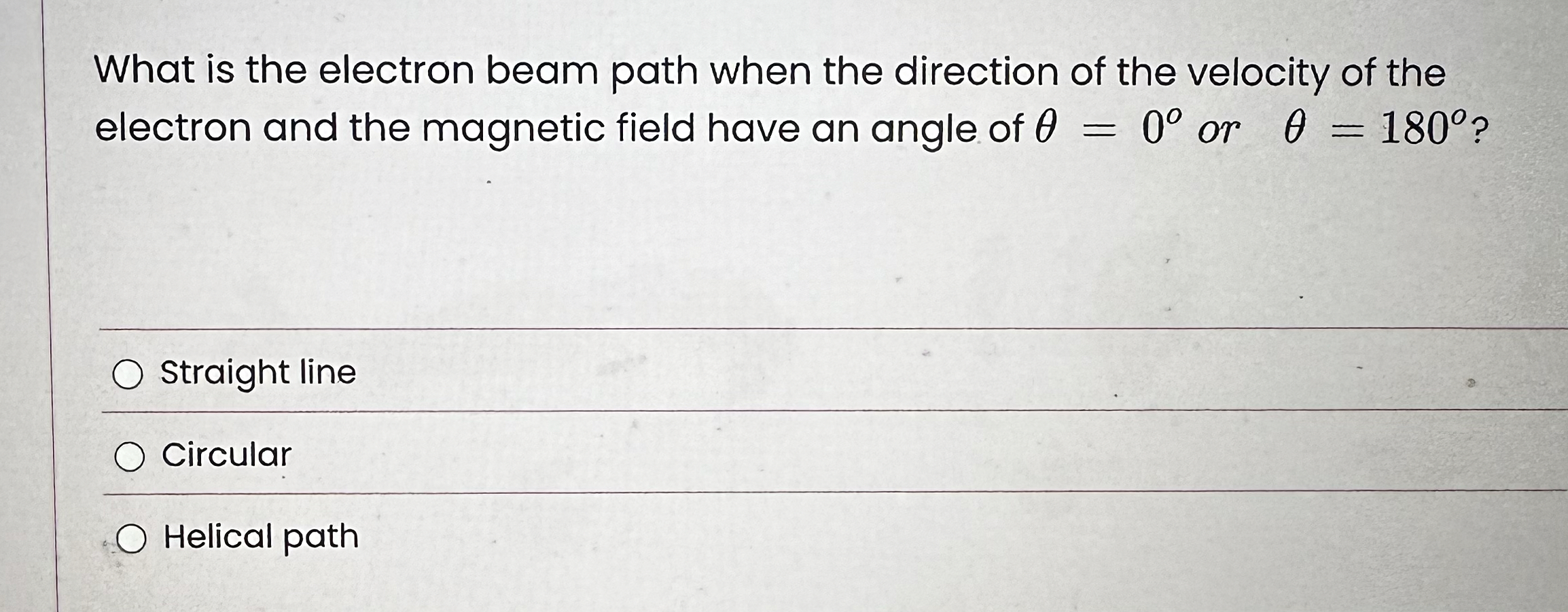 Solved What is the electron beam path when the direction of | Chegg.com