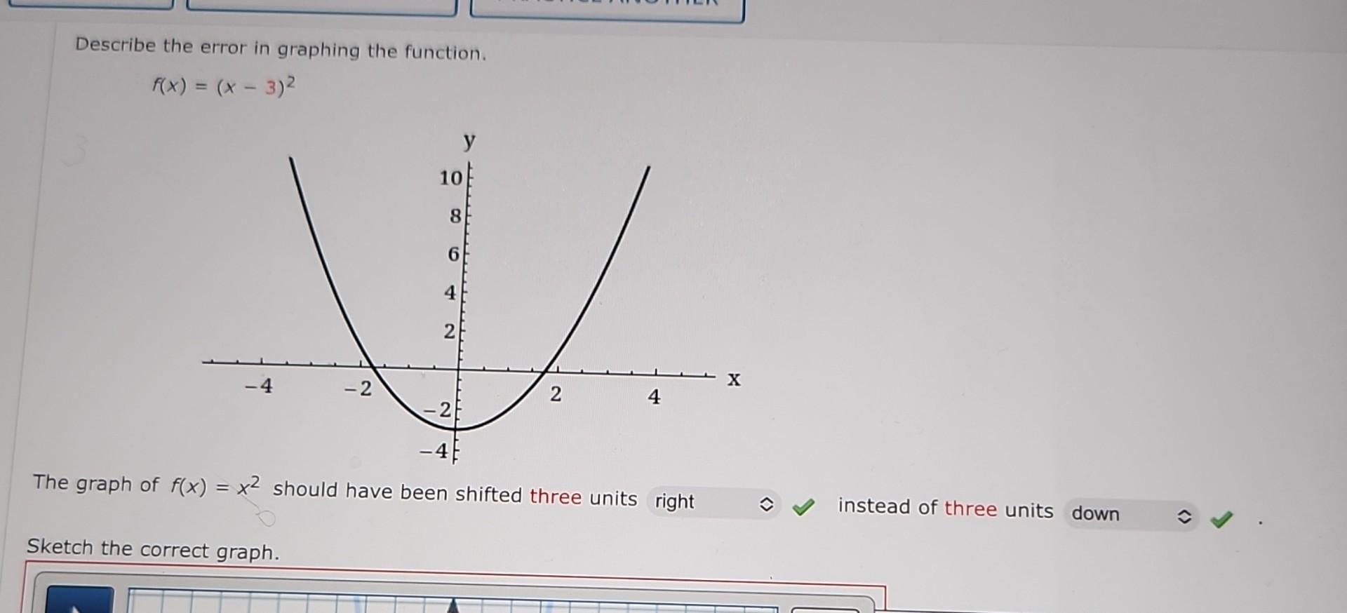 Solved Describe the error in graphing the function. | Chegg.com