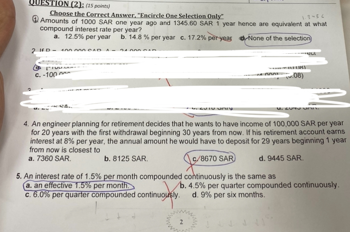 Solved Show steps and choose the right answer | Chegg.com