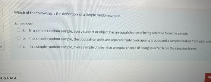 Solved Which Of The Following Is The Definition Of A Simple Chegg