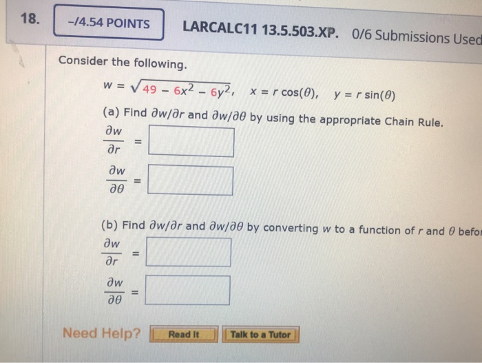 Solved 4 54 Points Larcalc11 13 3 071 0 6 Submissions Chegg Com