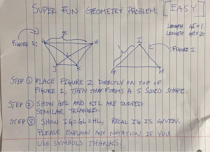 Solved SUPER FUN GEOMETRY PROBLEM. PROBLEMI FAS EASY LENGTH | Chegg.com