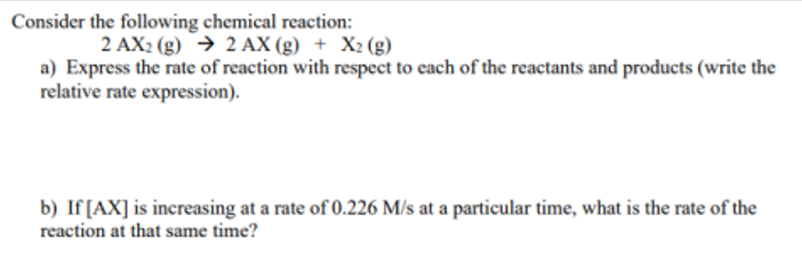Solved Consider the following chemical | Chegg.com