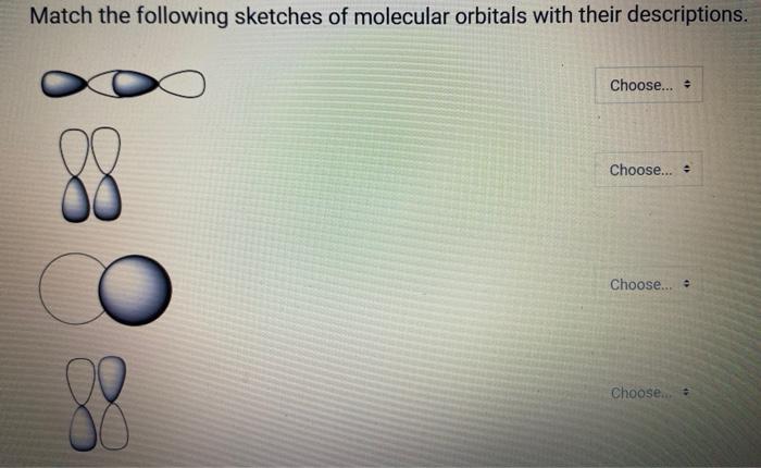 Solved Match the following sketches of molecular orbitals | Chegg.com