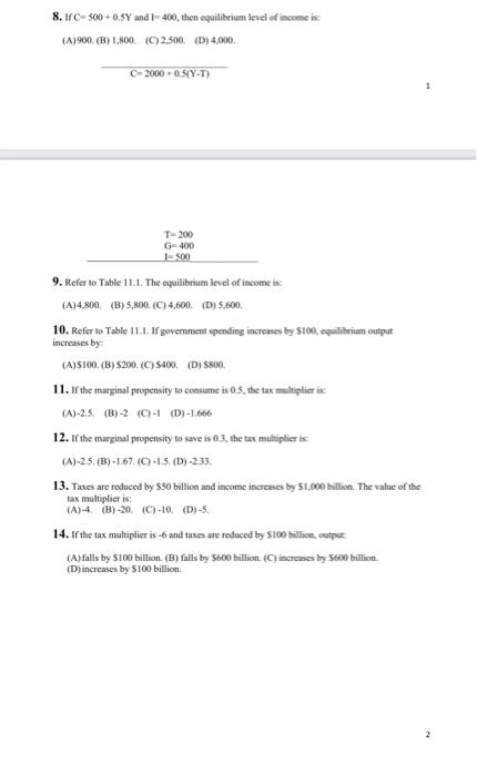 Solved Multiplier 1 The Marginal Propensity To Consume Chegg Com