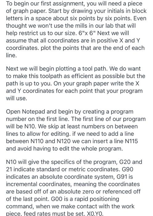 Solved To begin our first assignment, you will need a piece | Chegg.com