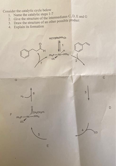 Solved Consider The Catalytic Cycle Below 1. Name The | Chegg.com