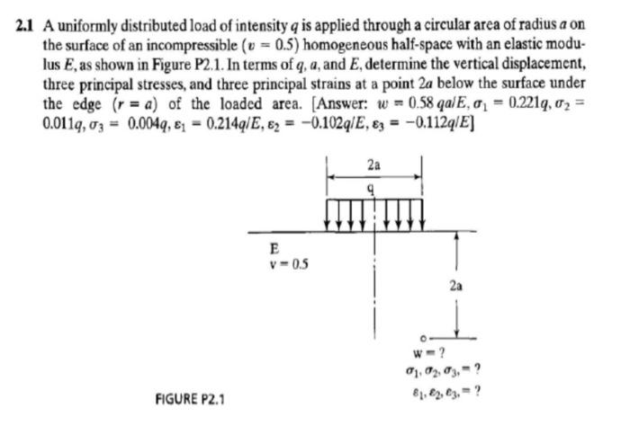 Solved 2.1 A uniformly distributed load of intensity q is | Chegg.com