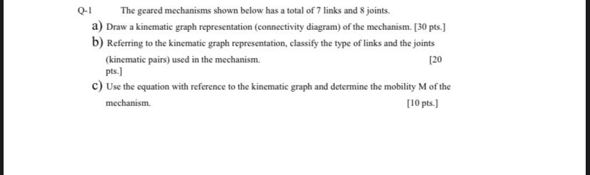 Solved Q-1 ﻿The geared mechanisms shown below has a total of | Chegg.com