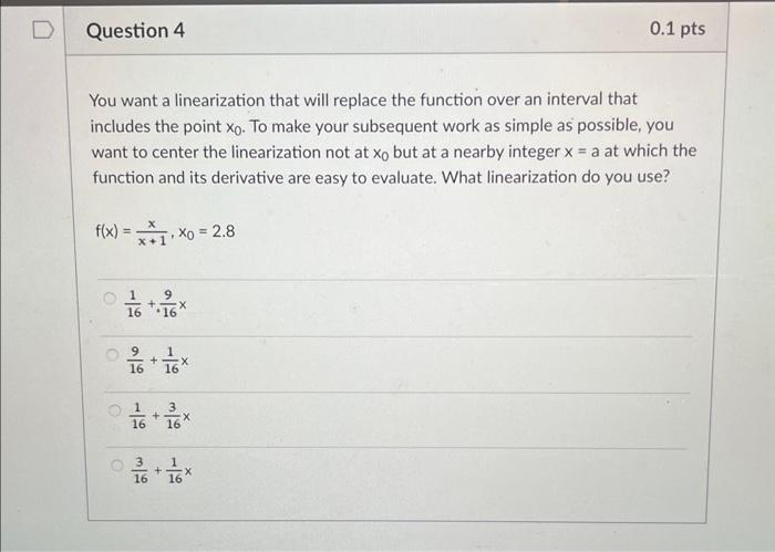 Solved You want a linearization that will replace the | Chegg.com