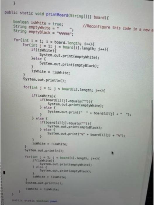 In Java I need to create a console based chess game | Chegg.com