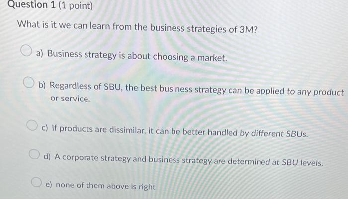 Solved What Is It We Can Learn From The Business Strategies | Chegg.com