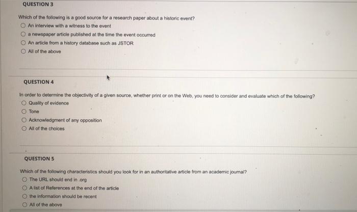 Solved QUESTION 3 Which of the following is a good source | Chegg.com