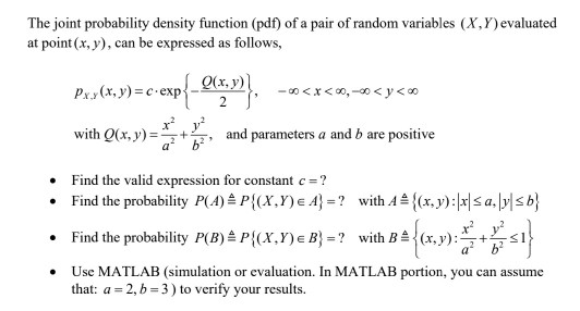 Solved The Joint Probability Density Function Pdf Of A Chegg Com