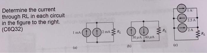 Solved 1A Determine the current through RL in each circuit | Chegg.com