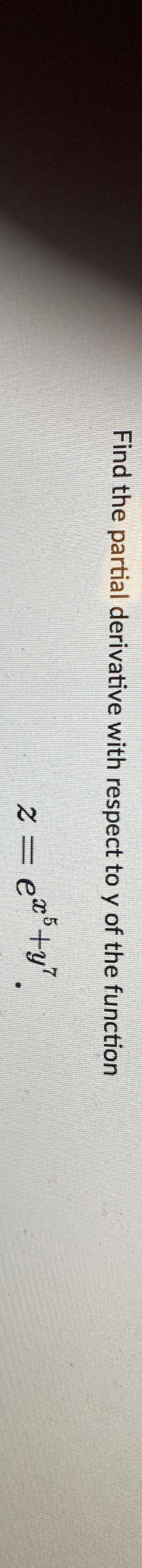 Solved Find the partial derivative with respect to y ﻿of the | Chegg.com