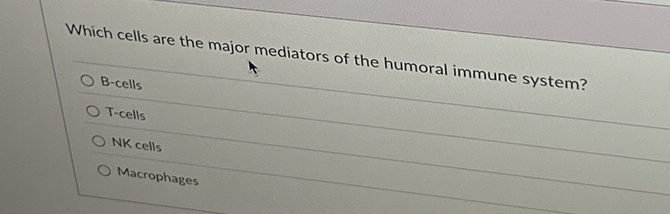 Solved Which cells are the major mediators of the humoral | Chegg.com