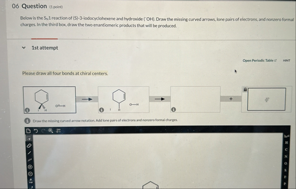 Solved (1 point)06 QuestionBelow is the SN1 reaction of | Chegg.com