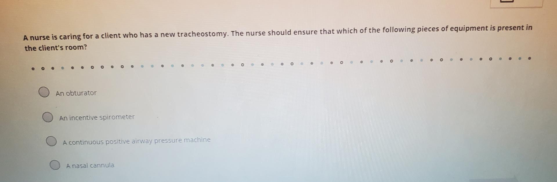 Solved A nurse is caring for a client who has a new | Chegg.com