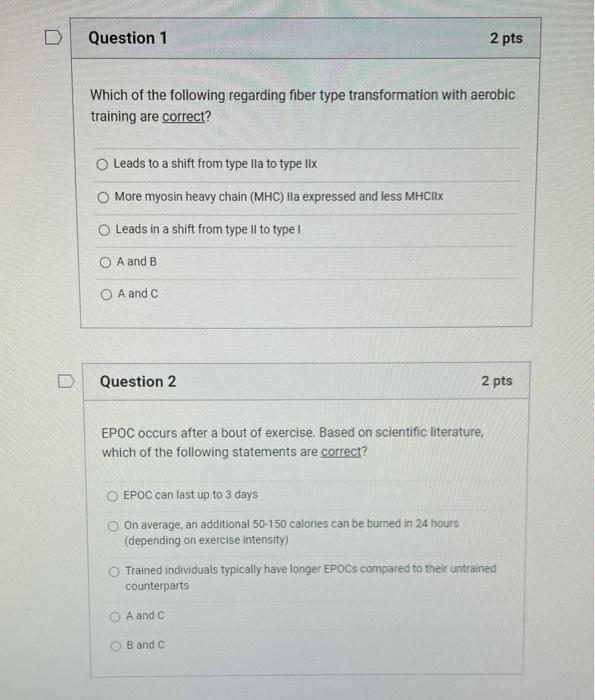 Solved D Question 1 2 pts Which of the following regarding | Chegg.com