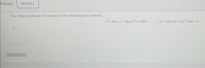 Solved The distance between the centers of the following two | Chegg.com