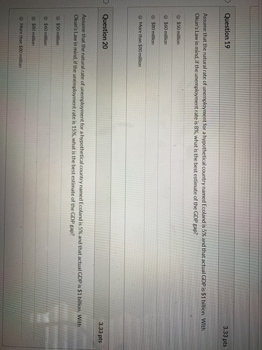 Solved Question 19 3.33 pts Assume that the natural rate of | Chegg.com