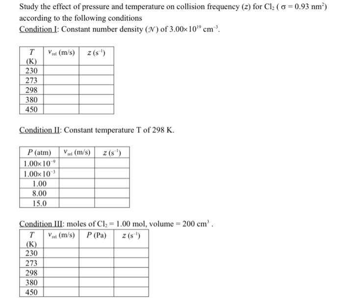 Study the effect of pressure and temperature on | Chegg.com