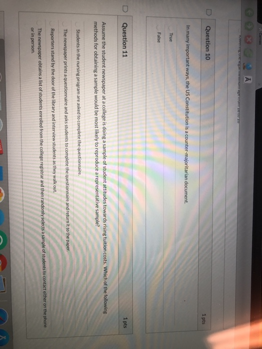 Solved Canvas TOWERSCHEINTRITTSBN TO TU TU Question 10 1 pts | Chegg.com