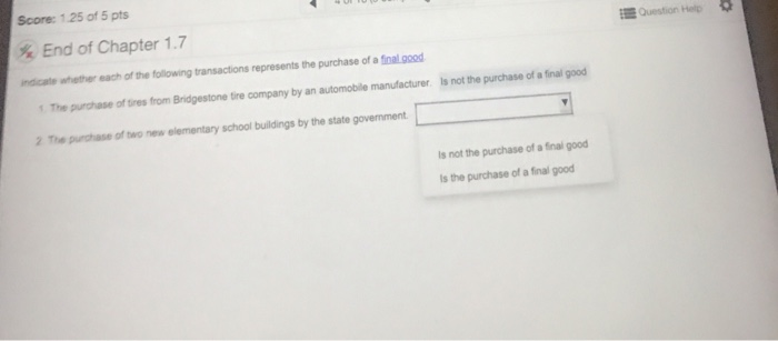 Solved Score 1.25 Of 5 Pts End Of Chapter 1.7 Question H