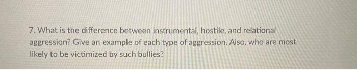 Solved 7. What is the difference between instrumental, | Chegg.com