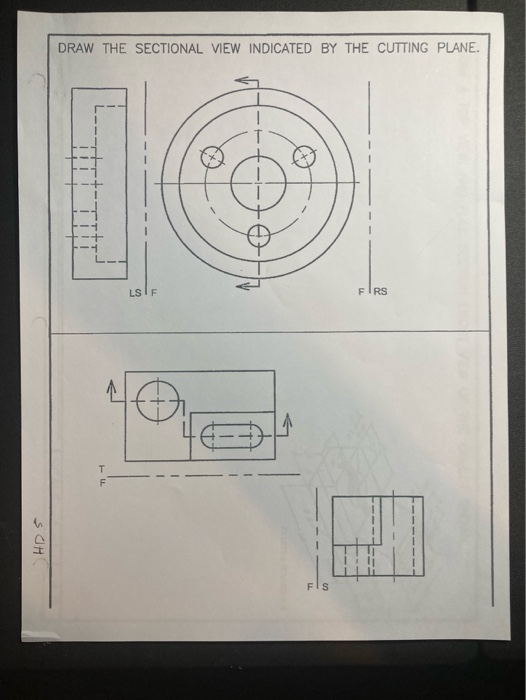 Solved DRAW THE SECTIONAL VIEW INDICATED BY THE CUTTING