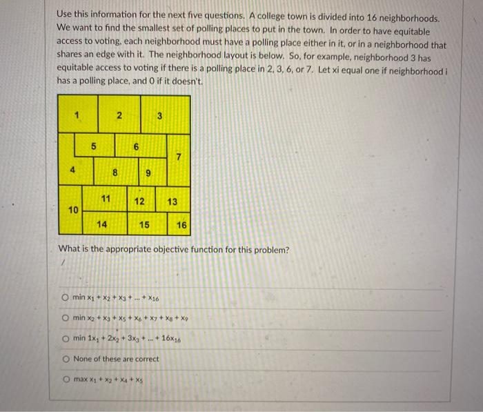Solved Use this information for the next five questions. A | Chegg.com