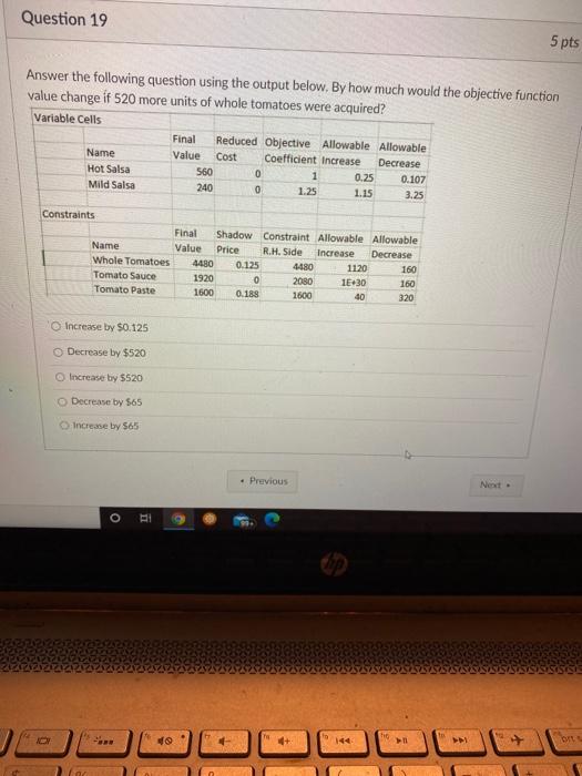 Solved Question 19 5 pts Answer the following question using | Chegg.com