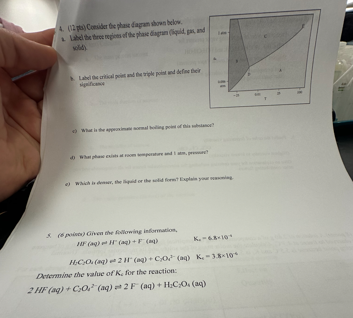 Solved 17 Consider The Phase Diagrams Below Which Chegg Com
