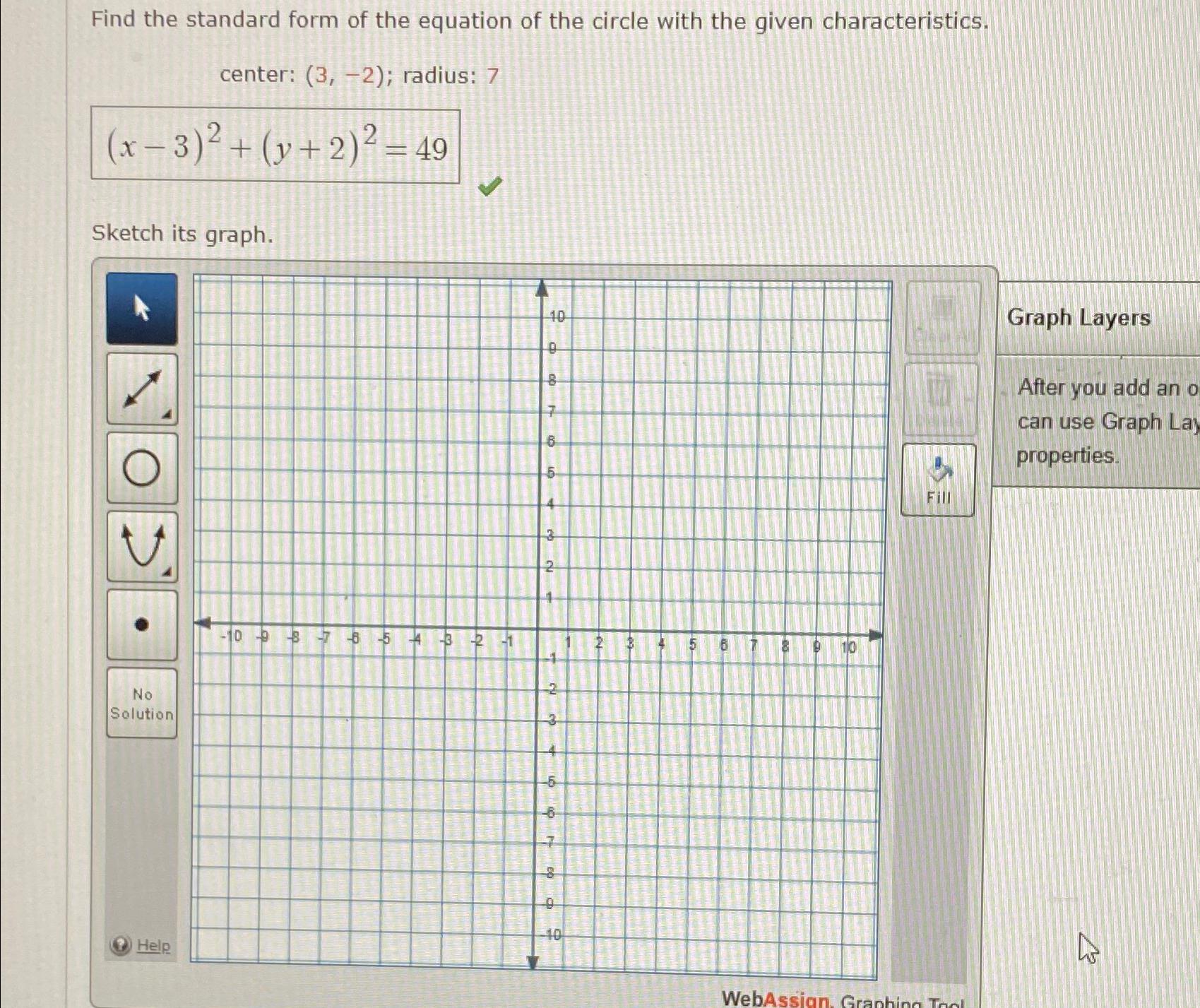 Find the standard form of the equation of the circle | Chegg.com
