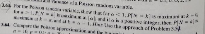 Solved a Poisson random variable. for α>1,P[N=k] is | Chegg.com
