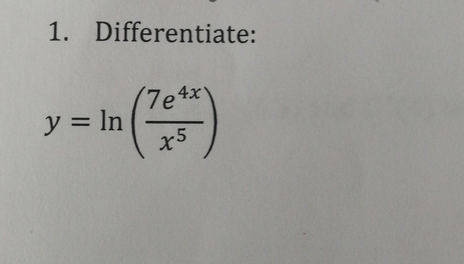 solved-1-differentiate-y-ln-x57e4x-chegg