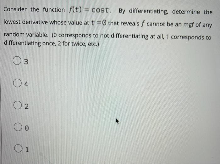 Solved Consider the function f(t) = cost. By | Chegg.com
