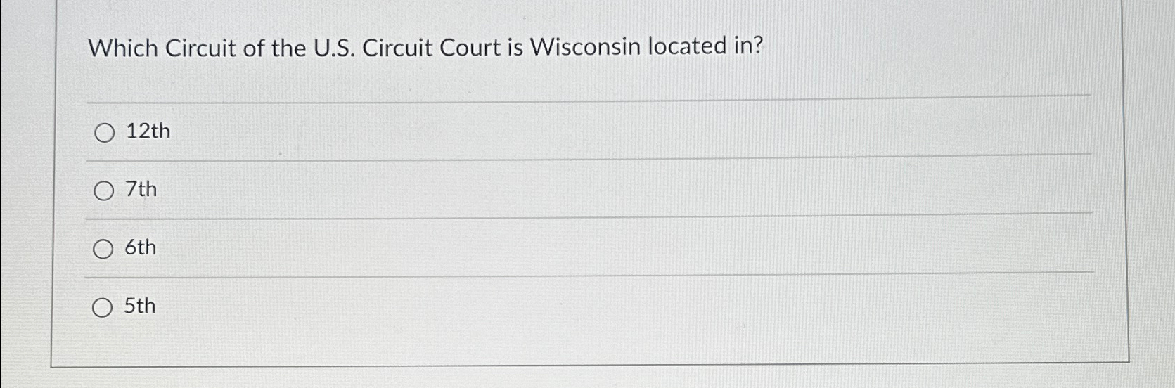 Solved Which Circuit Of The U.S. ﻿Circuit Court Is Wisconsin | Chegg.com