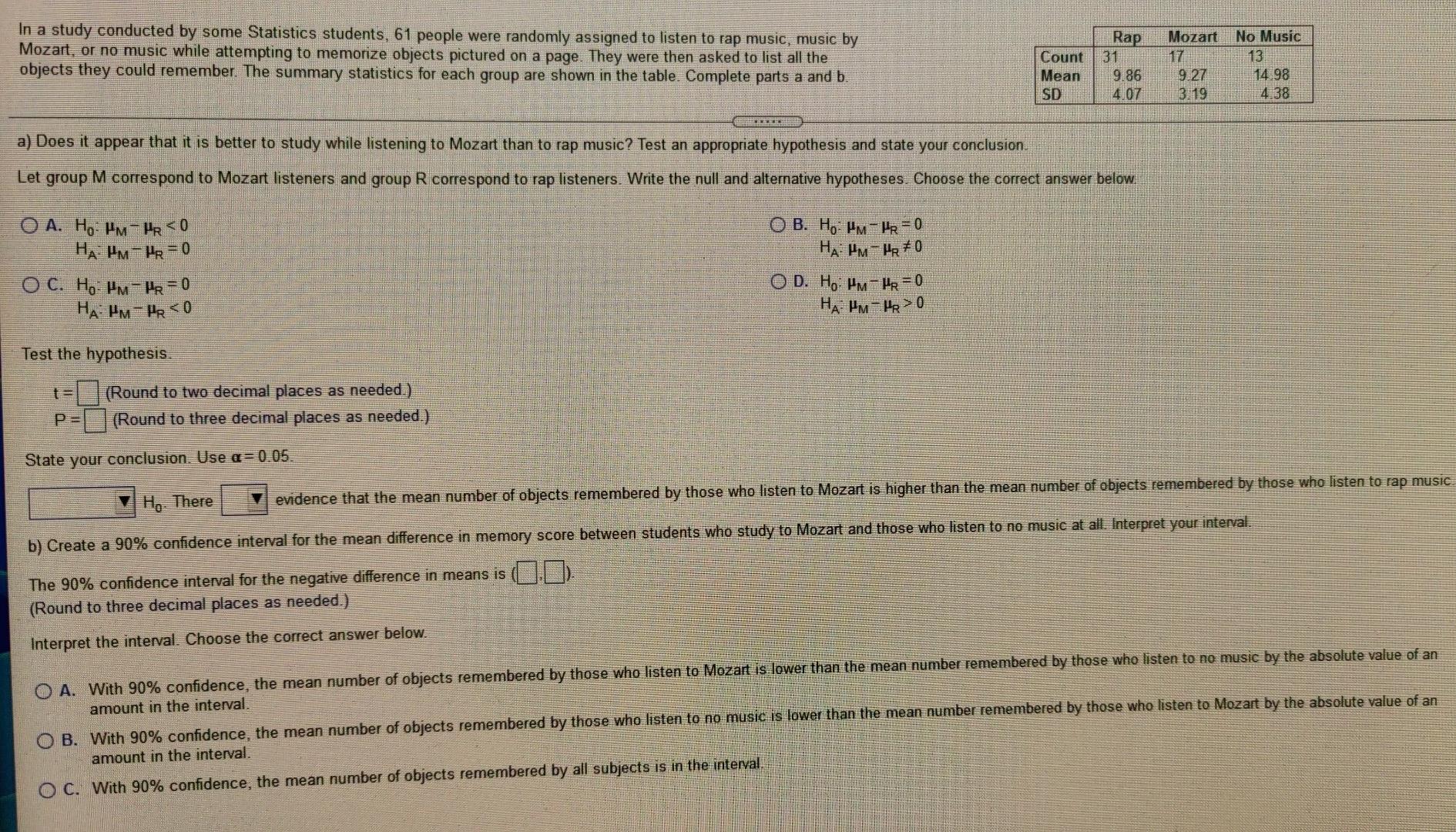 Solved In a study conducted by some Statistics students, 61 | Chegg.com