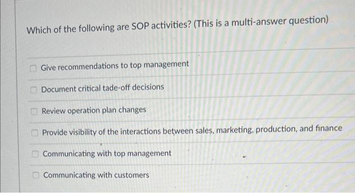 Solved SOP balances between supply and demand. True | Chegg.com